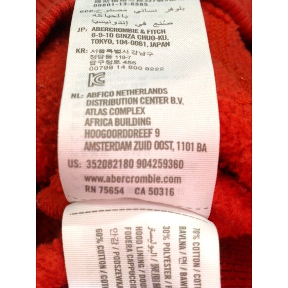 Hollister Red Sleeve Spell Out Graphic Pullover Med Hoodie Soft Fleece Urban Cas - Picture 12 of 12